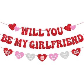 هل ستكون راية صديقتي Happy Valentine's BASE BANNER BE MY GIRIRWAND
