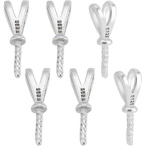 6pcs y قلادة الموصل 925 sterling سيلف الفضة وضع المسمار البلاغ بيتر بيب الكفالات لبرمجة الأحجار الكريمة لصنع المجوهرات: 4x1.5mm