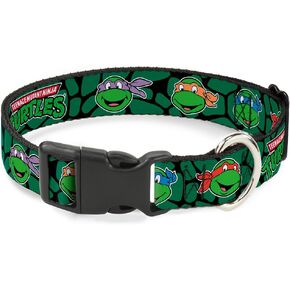 تواجه السلاحف TMNT الكلاسيكية TMNT كلاسيكية وجوه سوداء/أخضر قذيفة شريحة البلاستيك ، كبيرة/15-26 "