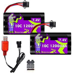 1200mAh 7.4V 10C LI-ION بطارية مع SM-4P المكونات ، 2s ملائمة لبيتزار 8865E/Dissona/MN 99S BLARTERS ، لشاحنة DE85 RC CARS/JF-71A RC TOUN