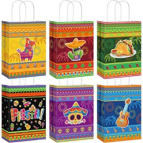 18 حزمة الحفلات الحفلات تفضيل الحقائب مع المقابض ، Cinco de Mayo Candy Mexican Mexican Paper Gifts For Birthday Baby Bridal Mexico Party Supplies Supplies