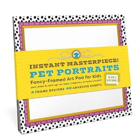 طرق Knock Kids Masterpiece! PET POTALS PAD اللزجة اللزجة: لوحة فنية فاخرة ذات إطارات فاخرة للأطفال (40 ورقة لاصقة ، 10 كل من 4 أنماط) ، 10 × 8 بوصات