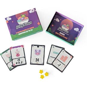 Educational Math Card Game w/Colorful Critters & Jelly Cards — Fun Learning Card Game for Kids Ages 6+ — for Quick 15-Minute Teaching Indoor Games for Classroom & Home Updated Instruction