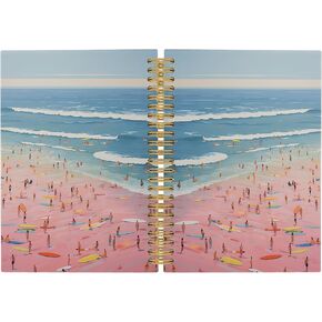 كتب Summer Ocean Beach Journal Notebook ، كلية الألوان المائية الساحلية التي حكمت كلية العمل ، هدايا Preppy Jorunals للنساء ، اللوازم المكتبية ، دفتر Notebles Hardcover 5.5 "× 8.3"
