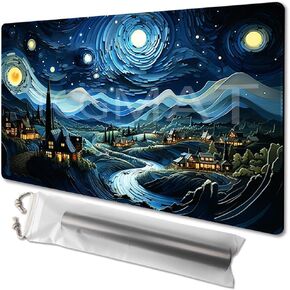 MTG Playmat Size 24x14in أكياس تخزين مجانية غير انزلاقية ، مثالية لعشاق لعبة الورق TCG Playmat Mouse Pad (Galaxy Fantasy-No Deck)