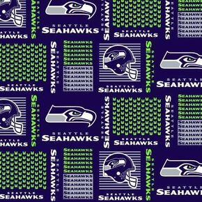 Seattle Seahawks Cotton Fabric - NFL Team Logo Coton Fabric من The Yard و Fat Quarter و Half Yard و 1 Yard و 2 ياردة