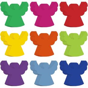 Geyee 108 Pcs Assorted Color Angel Cutouts - Small Paper Die Cuts for DIY Kids Projects, School Party Decor