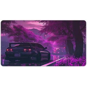 كبيرة وسادة الماوس anime jdm car s13 الأرجواني الزهور الثابتة المكتبي ملحقات الكمبيوتر منظمات المكاتب لوازم ديكورات منصات لوحة المفاتيح للمطاط المكتبي 30x60cm
