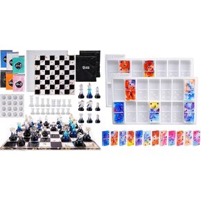 Bundle Set of Chess Resin Molds and Domino Molds for Epox Resin