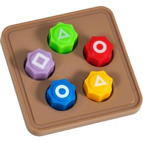 AISHN Traditional Korean Gonggi Set 5 Colorful Pieces with Wooden Board Korean Game Educational Tossing Stone Squid Game for Child