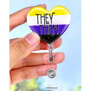 Plifal Lung Dried Flower Badge Reel Holder Retractable with ID Clip for Nurse Nursing - Resin Floral Name Tag Card Accessories Alligator Clip for Medical Office Worker Teacher Student Blue