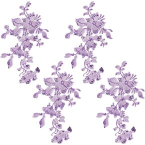4pcs الترتر الدانتيل الزهرة الزهرة النسيج خياطة على رقعة المطرزة تقليم لثوب الزفاف لباس الملابس طوق القبعة جينز زخرفة الحرف إصلاحات DIY ملحقات الملحقات