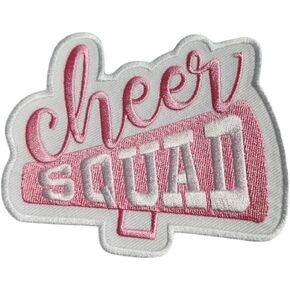 فرقة Cheer Pink/White ، تصحيح التشجيع ، زين من الحديد للسترات ، التمويه ، والأكياس ، الحجم 4 "، تصحيح المشجعين