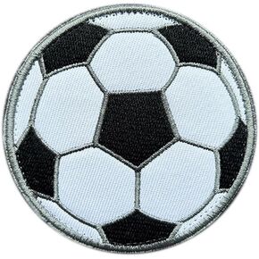 Antrix 1 Pcs Funny Soccer Ball Football Sports Ball Logo Patch, Hook and Loop Embroidered - Soccer Emblem Appliques for Clothing Bags Backpack School Bag Biker Sports Jersey(Soccer)