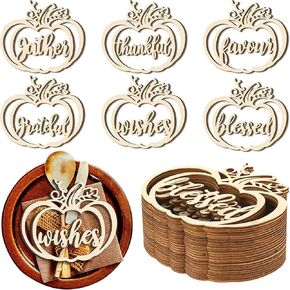 24 PCS خشبي اليقطين DIY CRAFT مع الحبال زخارف الجدول الحزب هالوين شنقا زخرفة عيد الشكر امتنان علامة الخريف الحصاد لوازم الألوان الطبيعية