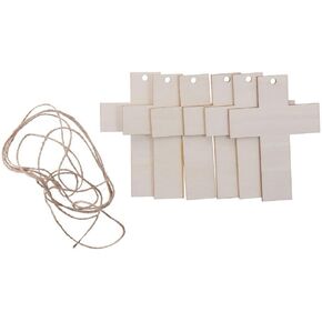 40pcs غير مكتملة تقاطعات خشبية غير مكتملة مع ثقوب الصليب الخشبي معلق الحلي علامات هدايا خشبية صغيرة
