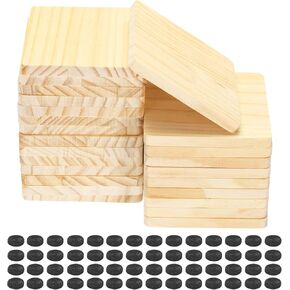 Meccanixity Wood Slices 24 مجموعة رقائق خشبية غير مكتملة ديكور المنزل و DIY الحرف الخشبية غير المكتملة للحرف اليدوية ونقش الخشب مع حصيرة غير انزلاق