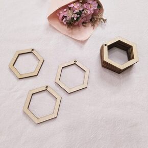 30pcs diy diy hexagon hexagon arpring arring reprings ، laser cut arics natural arics blanks (2 ")