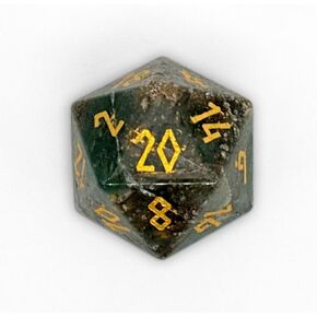 Norse Foundry Lapis Lazuli Boulder® 30mm D20 Dice – Hand-Carved Blue Gemstone with Gold Engraving, Collector’s RPG Die for Dungeons & Dragons, Tabletop Games