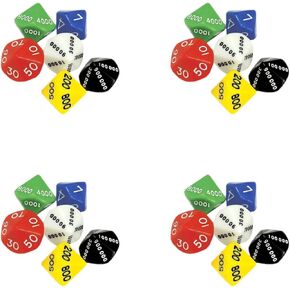 24 PCS مجموعة الزهر متعددة الجوانب ، النرد المحمولة الكبيرة لألعاب الحفلات ، ألوان متنوعة ، 0.86 * 0.86 * 3.14 بوصة ، بلاستيك ، زهر صغير لألعاب الطاولة ودعائم الحفلات