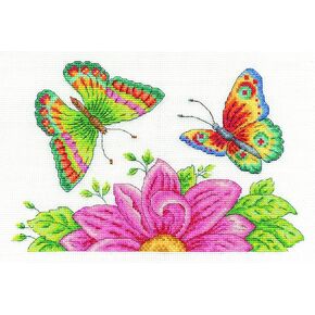 DMC Cross Cross Stitch Kit 10 "x6.5" ، حديقة الفراشة (14 عدد)