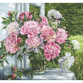 Lucas-S Peonies by The Window Counted Cross-Stitch Kit