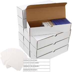 Card box 6 Pack-4800 Count,Trading card storage box with 20 Dividers&8 Labels,Card Organizer Corrugated Cardboard Storage,Card game storage for Baseball Cards,TCG/Magic/Mtg storage and Collection in Kuwait