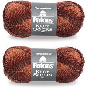 K-Musculo Patons Kroy Socks FX Yarn ، 2 حزمة ، ألوان نحاسية