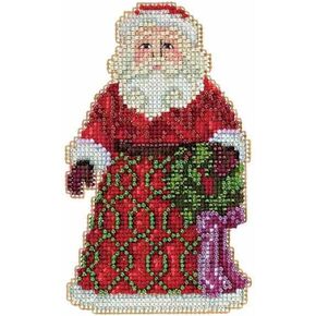 Mill Hill Greetings Santa Beded Cross Cross Stitch Ornament Kit 2015 Jim Shores