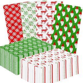 40 PCS عيد الميلاد مناديل الورق الذي يمكن التخلص منه في الكوكتيل الكوكتيل المناديل العشاء عيد الميلاد منشفة ورقية منادي