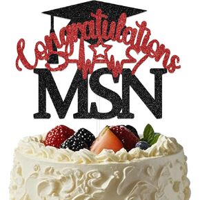 Congratulations MSN Cake Topper 2025 MSN Graduation Party Decorations Nurse Party Decorations Supplies