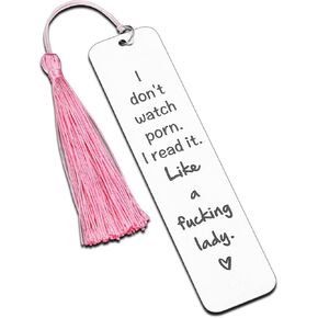 Bookmarks for Women Book Lover Bookish Book Marker with Tassels for Birthday Christmas Gifts Female BFF Her Friends Spicy Reader Bookworms Reading Present Book Club Gifts Pink Bookmark