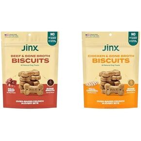 الكلب Jinx Oven المخبوزة يعالج الحزمة-بسكويت مرق عظم اللحم البقري مع Superfoods ، 16 أوقية لكل (2 عبوة)