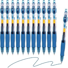 M&G Gel Pen Medium Point 0.5mm, 12 Pack Quick Dry Smooth Retractable Dark Blue Gel Ink Rollerball Pen for Home Office Writing Note Taking Journaling Business, Style 2