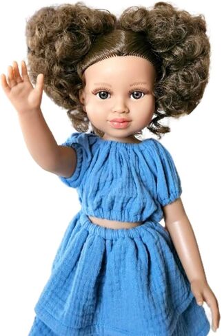 MARULADOLLS - 18 inch Muneca Latina para Ninas - Hispanic Doll - Realistic tan Skin Girl with Brown Curly Hair - Easter or Birthday Gift for 3 to 12 Year Old Girl. Bautismo Primera comunión in Saudi Arabia