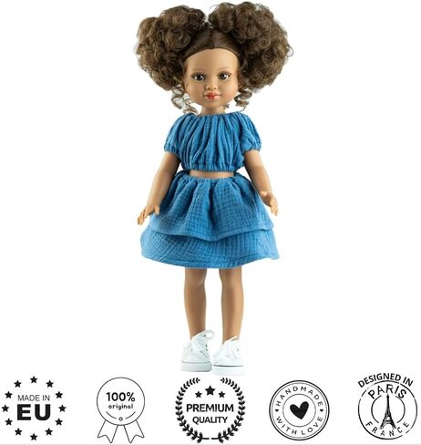 MARULADOLLS - 18 inch Muneca Latina para Ninas - Hispanic Doll - Realistic tan Skin Girl with Brown Curly Hair - Easter or Birthday Gift for 3 to 12 Year Old Girl. Bautismo Primera comunión in Saudi Arabia