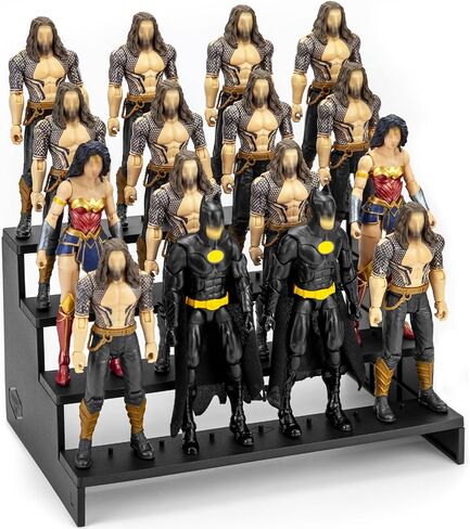 سعة 6 بوصة على رف عرض الناهض أكريليك ، يقف أرقام العمل الواضحة مع PEG ، و 4 Tier Toy Compitibles منظم متوافق مع لعبة الشكل 1/12 (ملائمة لـ 6 بوصة Toy-Black) in Kuwait