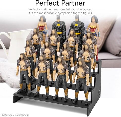 سعة 6 بوصة على رف عرض الناهض أكريليك ، يقف أرقام العمل الواضحة مع PEG ، و 4 Tier Toy Compitibles منظم متوافق مع لعبة الشكل 1/12 (ملائمة لـ 6 بوصة Toy-Black) in Kuwait