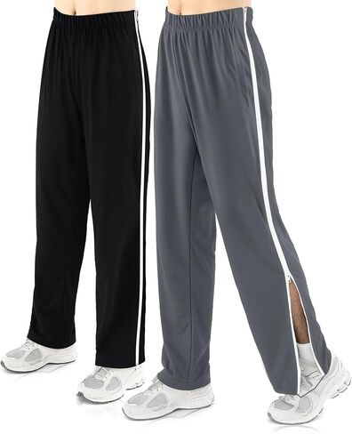 2 Pack Men's Post Surgery Pants Tear Away Basketball Sweatpants 2 Side Zippers off Full Open Sweatpant with Pockets in Kuwait