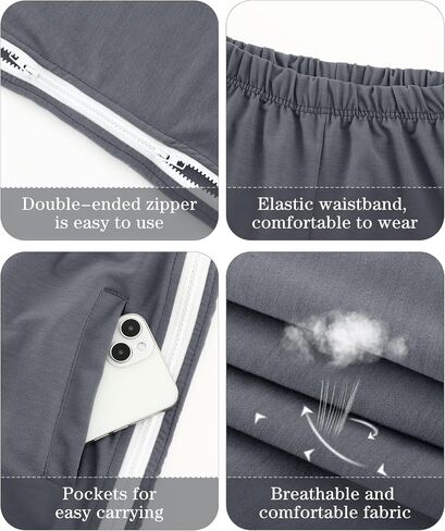 2 Pack Men's Post Surgery Pants Tear Away Basketball Sweatpants 2 Side Zippers off Full Open Sweatpant with Pockets in Kuwait
