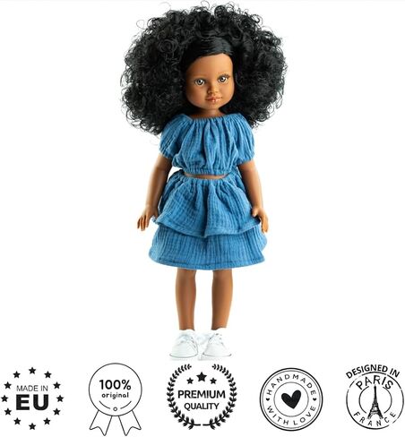 MARULADOLLS - 18 inch Muneca Latina para Ninas - Hispanic Doll - Realistic tan Skin Girl with Brown Curly Hair - Easter or Birthday Gift for 3 to 12 Year Old Girl. Bautismo Primera comunión in Saudi Arabia