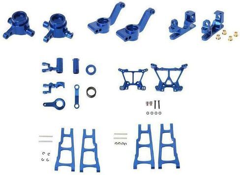 Alloy Upgrade Parts Compatible with 1/10 Traxxas Slash 5807 Stampede 4x4 Rustler 4X4 Steering Hub Carrier Caster Block C-Hubs Arm Brace Front Rear Shock Tower Suspension Control a-Arms (Dark Blue) in Saudi Arabia