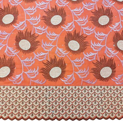 Bestway Rhinestones Embroidery Swiss Voile African Lace Fabric 5 Yards Nigerian Lace Fabric for Wedding Party Dress (Wine Red) in Saudi Arabia