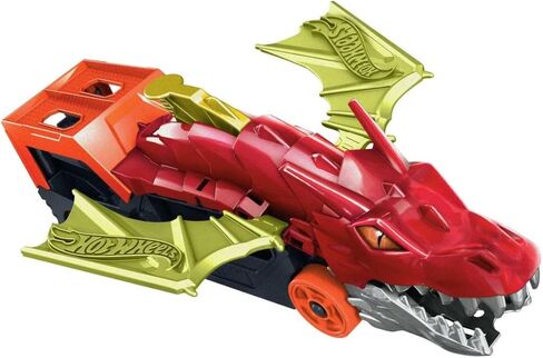 Hot Wheels Toy Car Shark Chomp Transporter & 1:64 Scale Car, Connects to Hot Wheels Track & Stores 5 Scale Vehicles in Saudi Arabia
