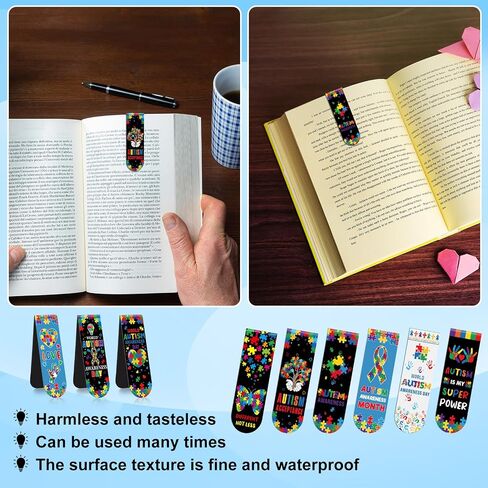 48 PCS Autism Throual Throught Magnetic Lagmarks Autism Magnet Magnet Markers Clips Borkmark Clips for Autism Awarening Homeery Pontitout Public Welfare School Lecture Sever in Kuwait