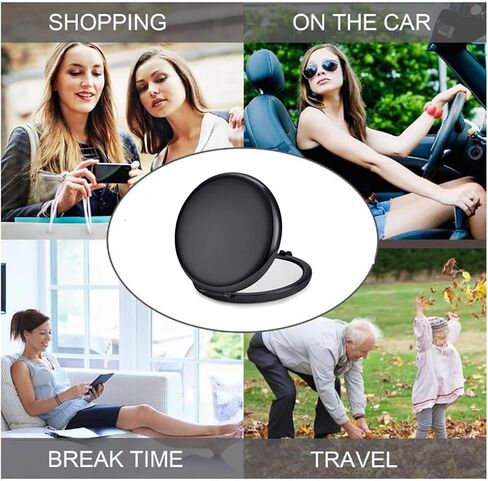 Cute Heart Shaped Compact Mirror for Purse,Red Travel Mirror with Glitter,Leather Small Pocket Mirror,Portable 2 x 1x Magnification Folding Makeup Mirror,Cosmetic Mirror for Gift in Kuwait