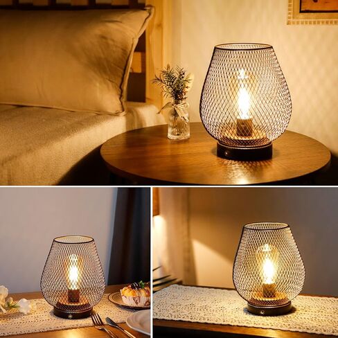 JHY DESIGN Dimmable Touch Bedside Table Lamp Set of 2 Rechargeable Battery Powered Lamp with LED Bulb Cordless Accent Light for Weddings Parties Patio Events Indoors Outdoors(Metal Base, Bronze Egg) in Kuwait