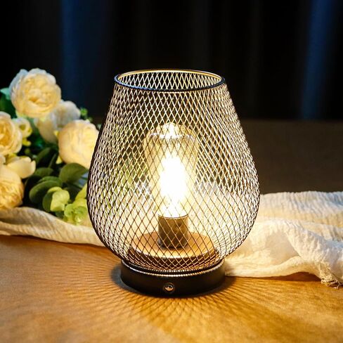 JHY DESIGN Dimmable Touch Bedside Table Lamp Set of 2 Rechargeable Battery Powered Lamp with LED Bulb Cordless Accent Light for Weddings Parties Patio Events Indoors Outdoors(Metal Base, Bronze Egg) in Kuwait