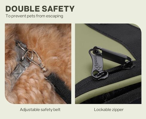 Pecute Large Space Cat Carrier Backpack Pet Carrier for Cats & Small Dogs, Ventilated & Sturdy Pet Dog Backpack for Hiking, Camping, Travel- Lightweight, Ergonomic Design, Dark Green in Kuwait