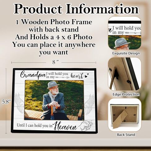 Loss of Sister Sympathy Gifts, Memorial Picture Frame, Remembrance Gifts Wooden Photo Frame with Easel, 4x6 Loss of Sister Picture Frame for Tabletop Display - G03 in Kuwait